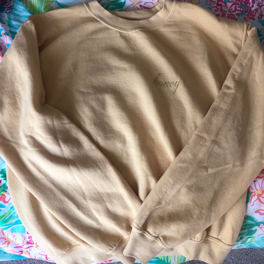 Yellow “honey” crew neck
